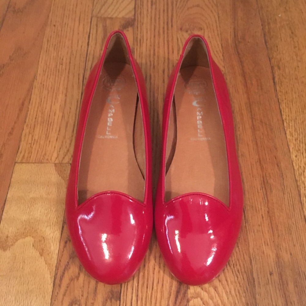 Red Jeffrey Campbell Mention patent leather flats
